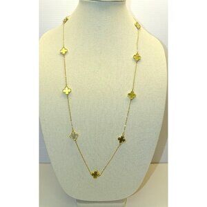 Elegant  Necklace With Golden Motifs & Gold 36-inch chain -
